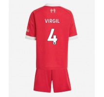 Liverpool Virgil van Dijk #4 Koszulka Podstawowa dzieci 2025-26 Krótki Rękaw (+ krótkie spodenki)
